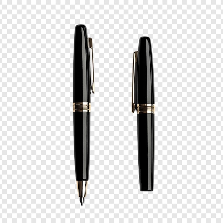 Free PSD elegant black pens a luxury writing instrument