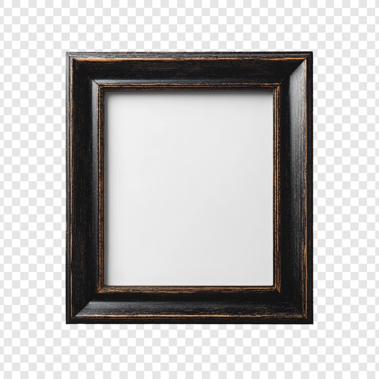 Free PSD elegant black wooden frame a blank canvas for your memories