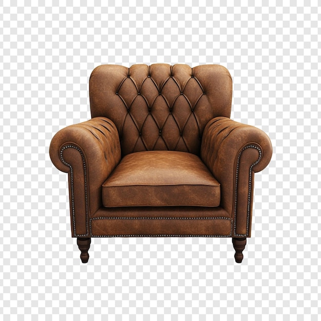 Elegant Brown Leather Armchair A Classic Design