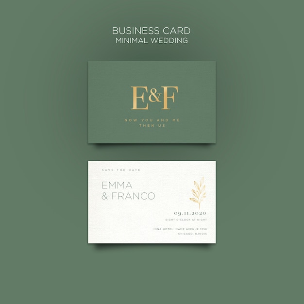 Elegant business card template for wedding