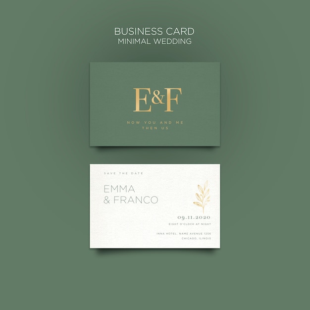 Elegant business card template for wedding