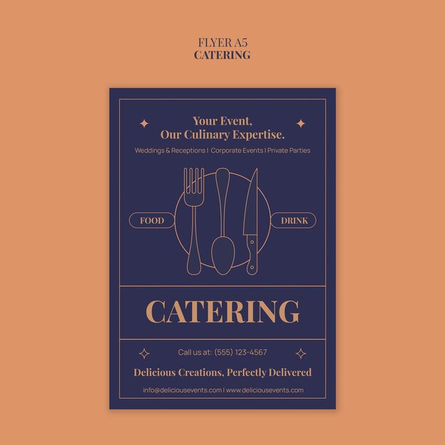 Elegant catering flyer template