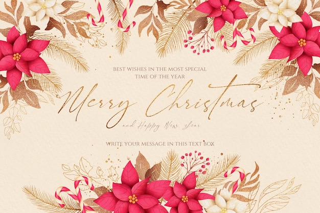 Free PSD elegant christmas background with beautiful nature