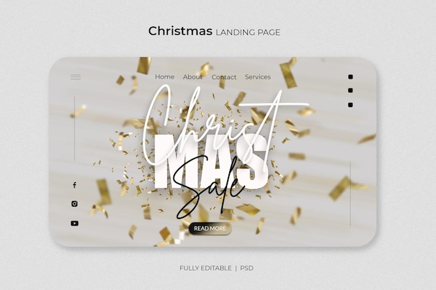 Free PSD elegant christmas home page template