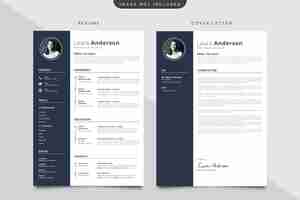 PSD gratuito elegante modello di cv con modello di lettera di presentazione