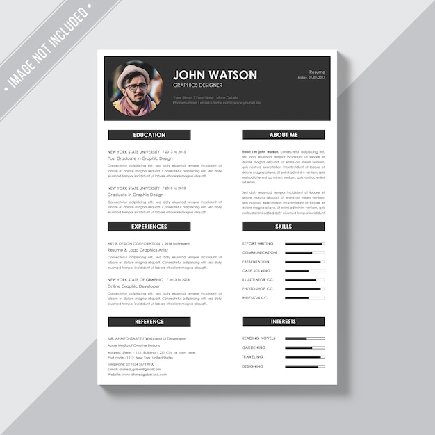 PSD gratuito modello cv elegante