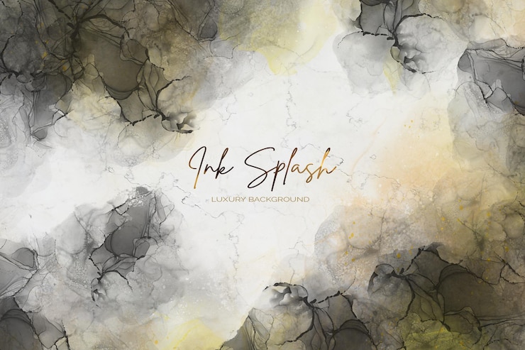 Free PSD elegant dark &amp; gold ink background