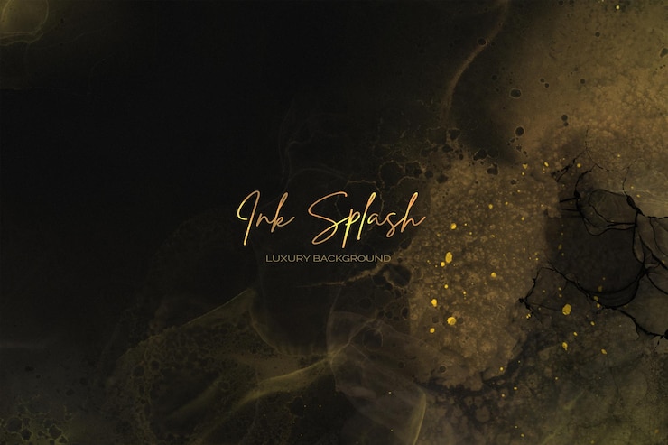 Free PSD elegant dark &amp; gold ink background