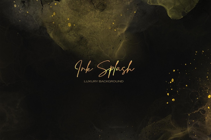 Free PSD elegant dark &amp; gold ink background