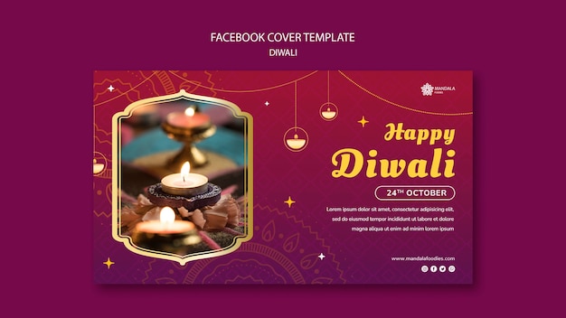 PSD gratuito design elegante del modello di diwali