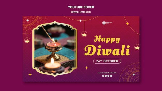 PSD gratuito design elegante del modello di diwali