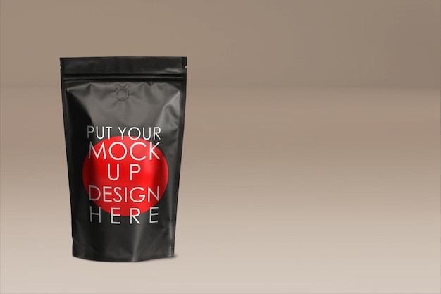 Elegant doypack coffee vacuum zipper mockup for branding.