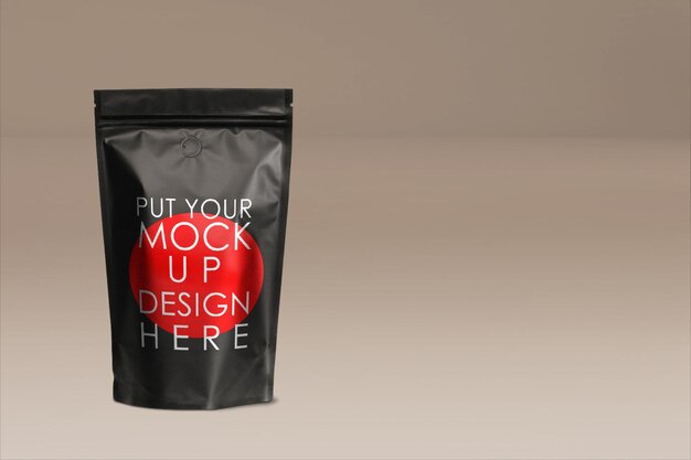 Элегантный макет молнии для кофе в стиле дой-пак для брендинга.