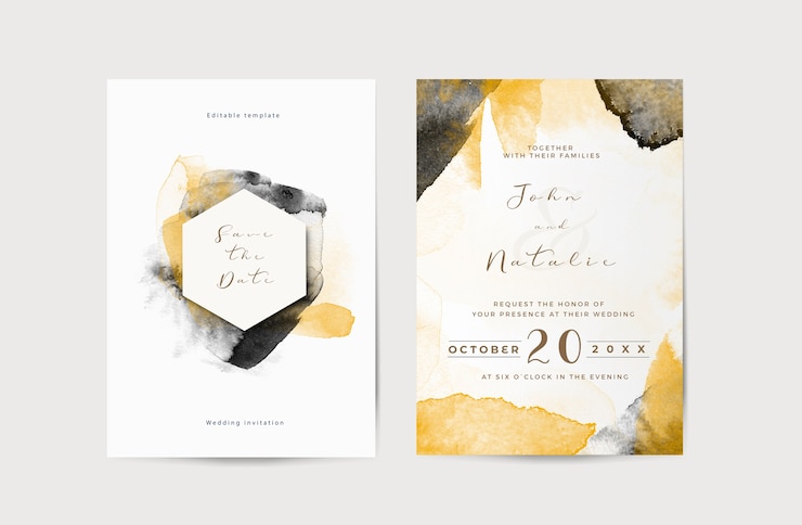 Free PSD elegant engagement wedding invitation template