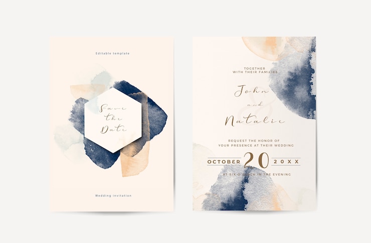 Free PSD elegant engagement wedding invitation template