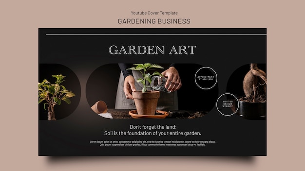 PSD gratuito design elegante del modello di giardinaggio