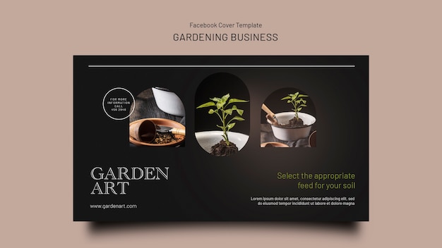 PSD gratuito design elegante del modello di giardinaggio