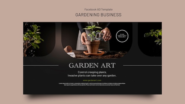 PSD gratuito design elegante del modello di giardinaggio