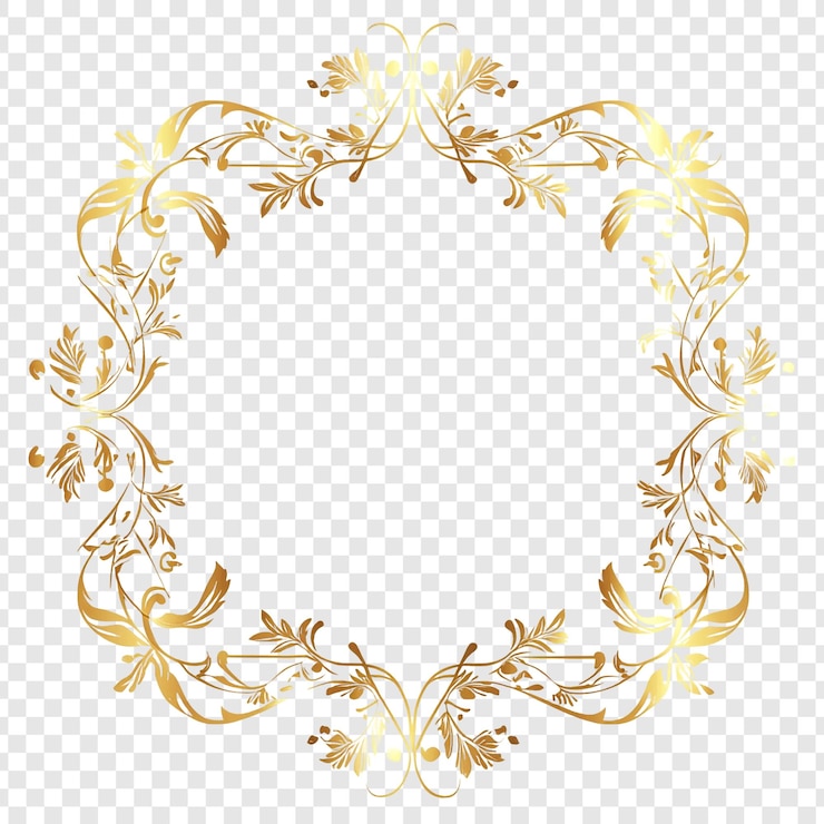 Free PSD elegant golden floral frame design