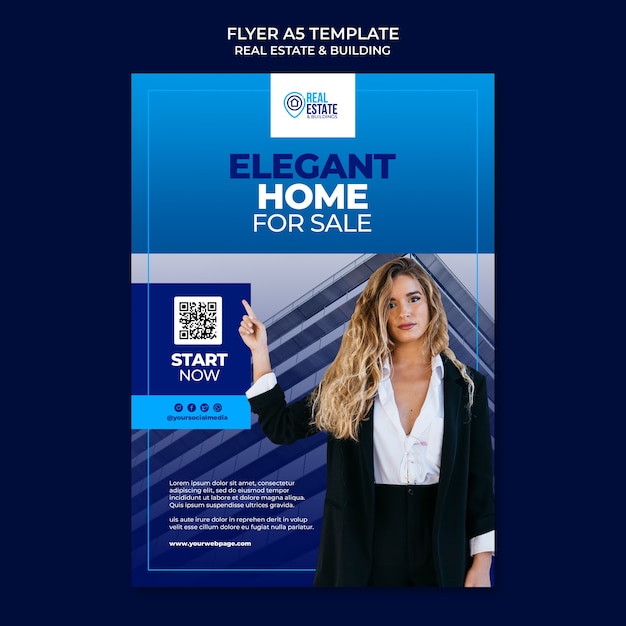 Elegant home for sale flyer template