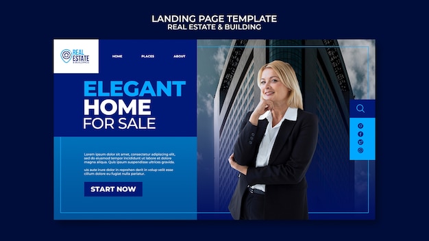 Free PSD elegant home for sale landing page template