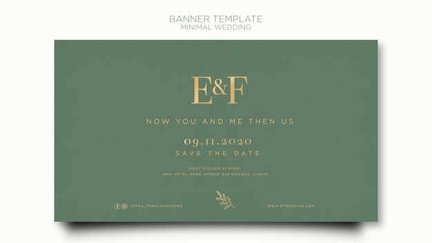 Elegant Horizontal Banner Template for Wedding – Free PSD Download