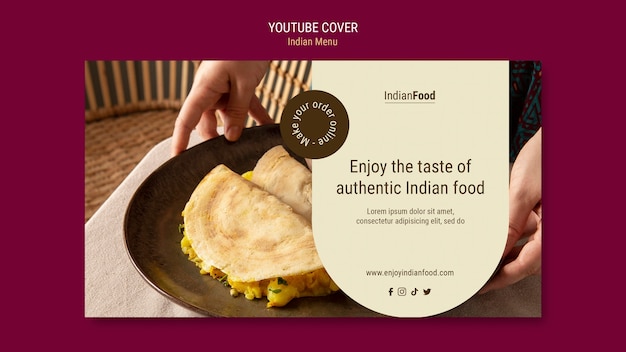 Free PSD elegant indian food template design