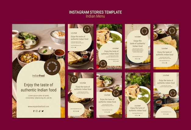 Free PSD elegant indian food template design