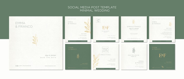 Elegant instagram post collection for wedding