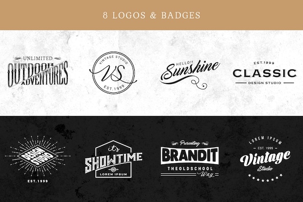 PSD gratuito elegante collezione di logo