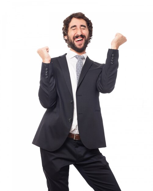 elegant man celebrating