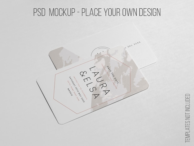 PSD gratuito elegante layout minimalista del mockup di biglietti da visita