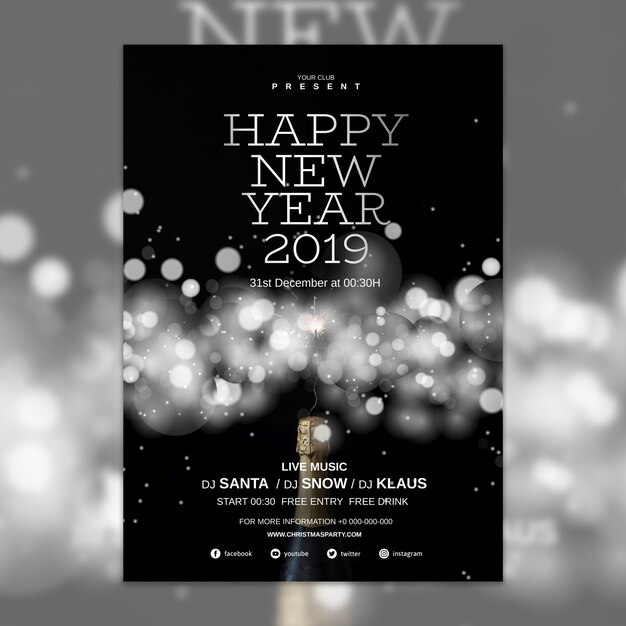 Elegant new year cover template