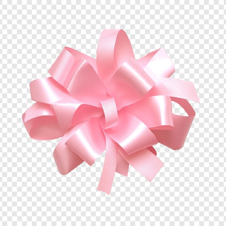 Free PSD elegant pink satin ribbon bow perfect for gift wrapping or decoration