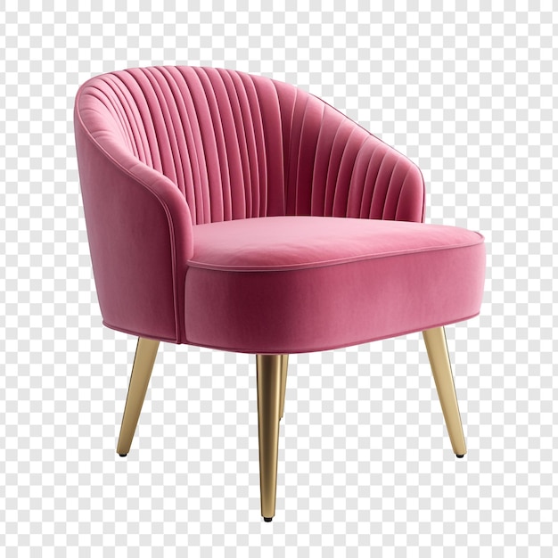 Elegant Pink Velvet Armchair with Gold Legs