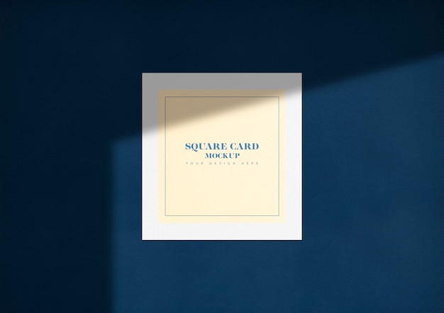 Elegant square card mockup with shadow