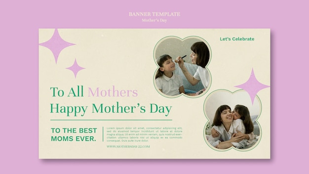 Free PSD elegant uk mother's day banner template
