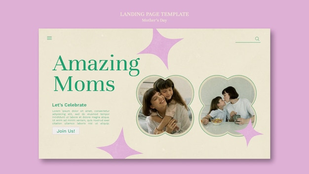 Free PSD elegant uk mother's day landing page template