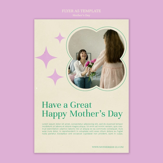 Elegant uk mother's day poster template