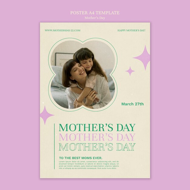 Elegant uk mother's day poster template
