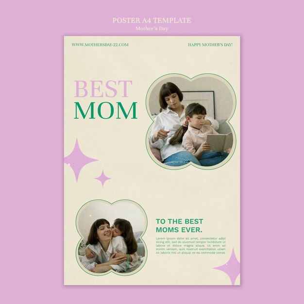 Elegant uk mother's day poster template