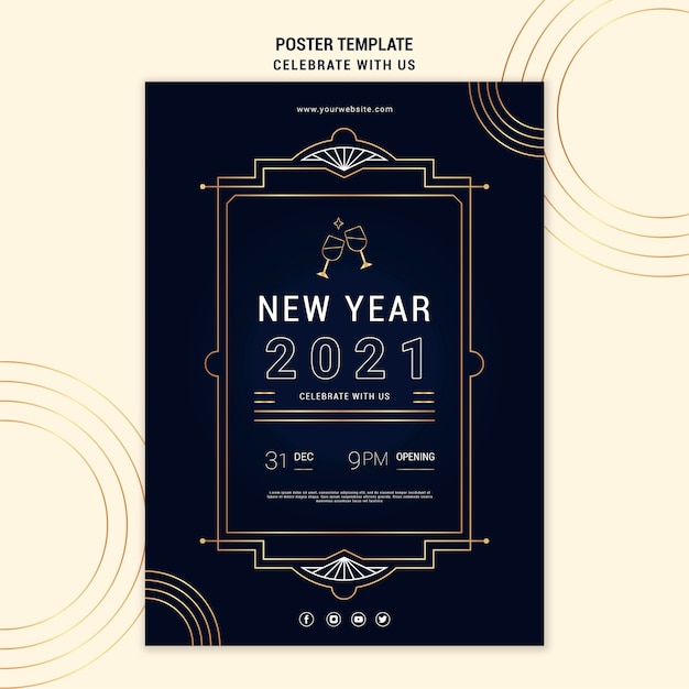 Elegant vertical poster for new years party
