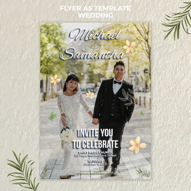 Elegant wedding flyer template