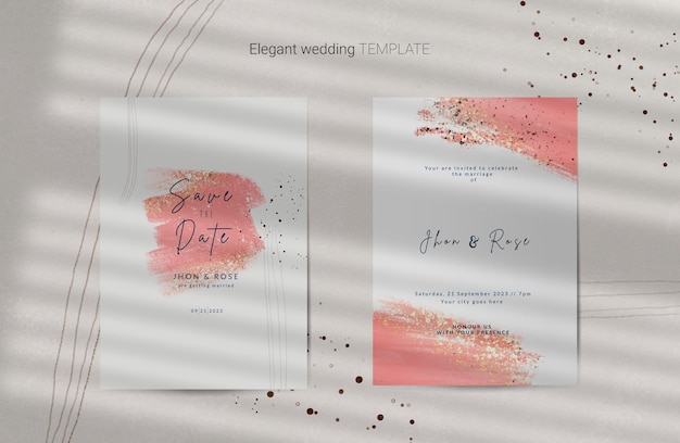 Free PSD elegant wedding invitation card template