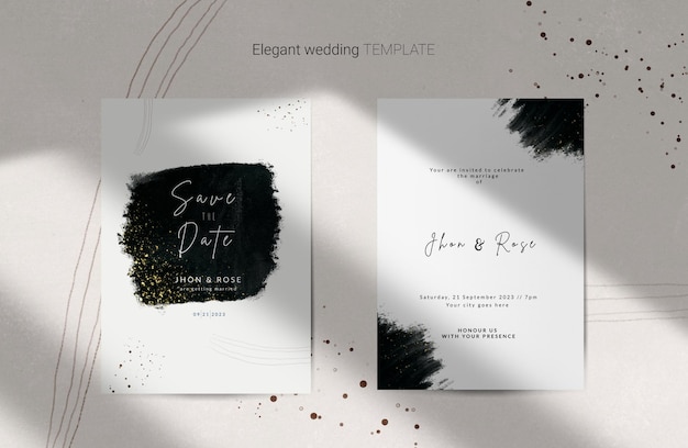 Elegant wedding invitation card template