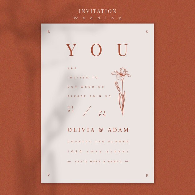 Elegant wedding invitation template