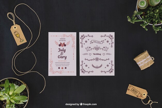 Elegant wedding mockup