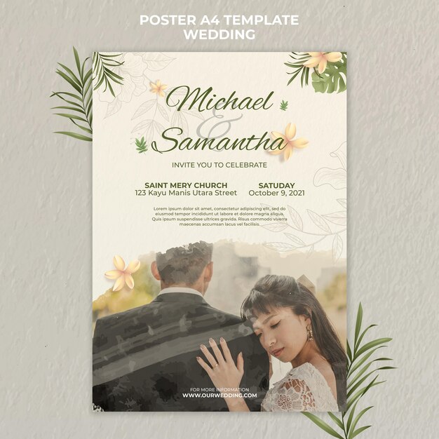 elegant wedding poster template