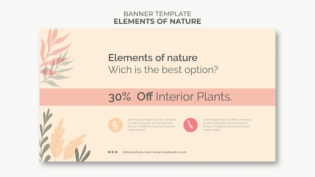 PSD gratuito elementi del modello di banner della natura