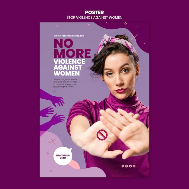 Eliminazione della violenza contro le donne poster a4 con foto